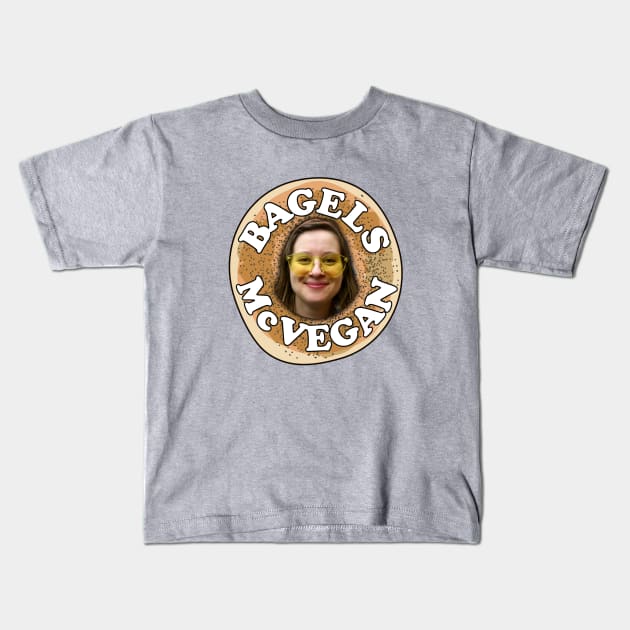 Pretty Good Cooking - Bagels McVegan Kids T-Shirt by PrettyGoodCooking